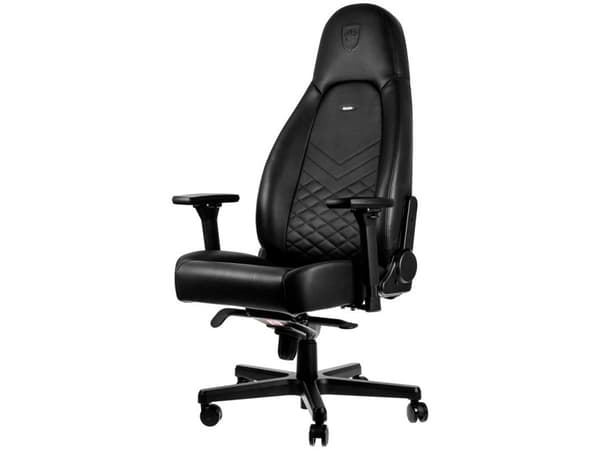 noblechairs Icon, pehmustettu istuin, Pehmustettu selkänoja, Musta, Musta, Tekonahka, Polyuretaani, Tekonahka, Polyuretaani (PU)