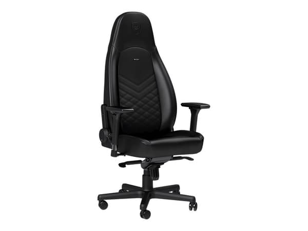 noblechairs Icon, pehmustettu istuin, Pehmustettu selkänoja, Musta, Musta, Tekonahka, Polyuretaani, Tekonahka, Polyuretaani (PU)