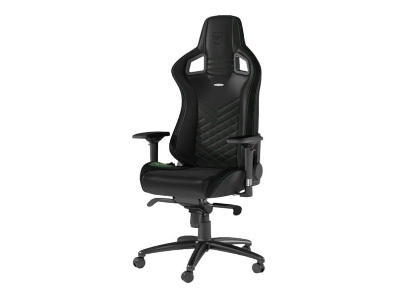 Noblechairs EPIC - Stol - ergonomisk - armstöd - svängtapp - nylon, polyuretan, skumgummi, polyuretanfauxläder - svart, grön