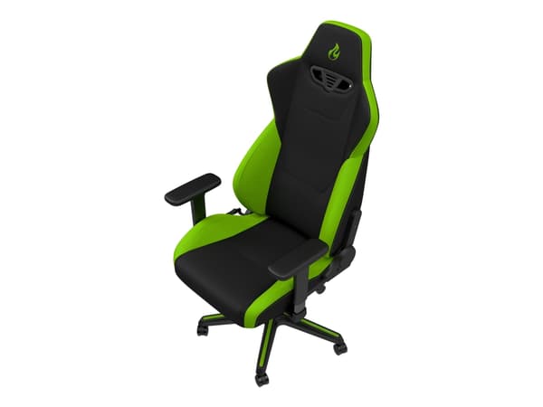Nitro Concepts S300, PC-pelituoli, 135 kg, Nailon, Musta, Ruostumaton teräs, Musta, Vihreä