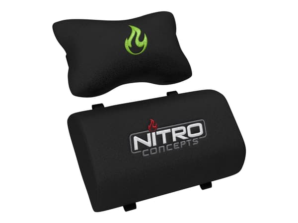 Nitro Concepts S300, PC-pelituoli, 135 kg, Nailon, Musta, Ruostumaton teräs, Musta, Vihreä