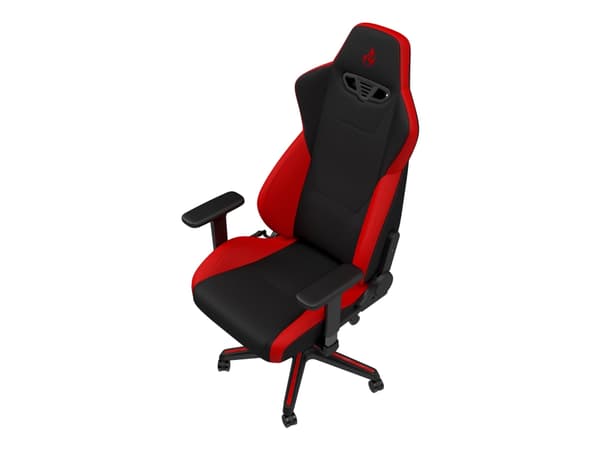 Nitro Concepts S300 - Stol - armstöd - T-formad - svängtapp - nylon, polyuretan, tyg, stål, kallt skum - svart, infernoröd