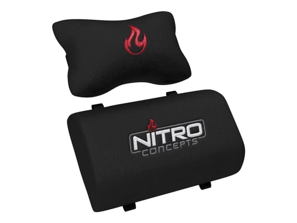 Nitro Concepts S300 - Stol - armstöd - T-formad - svängtapp - nylon, polyuretan, tyg, stål, kallt skum - svart, infernoröd