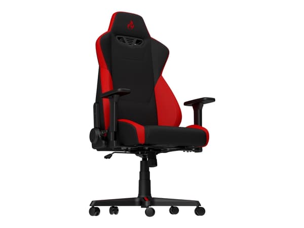 Nitro Concepts S300 - Stol - armstöd - T-formad - svängtapp - nylon, polyuretan, tyg, stål, kallt skum - svart, infernoröd