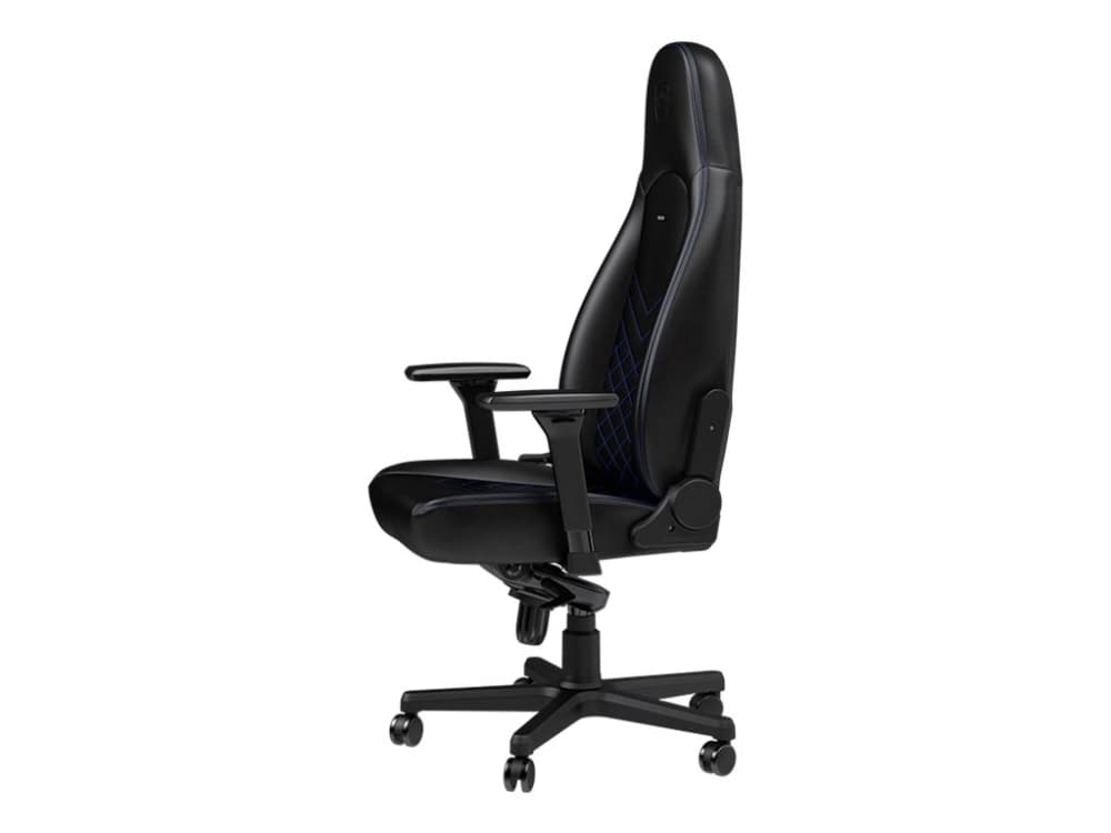 Noblechairs ICON - Stol - armstöd - T-formad - lutningsbar - vridbar - polyuretanläder - svart, blå