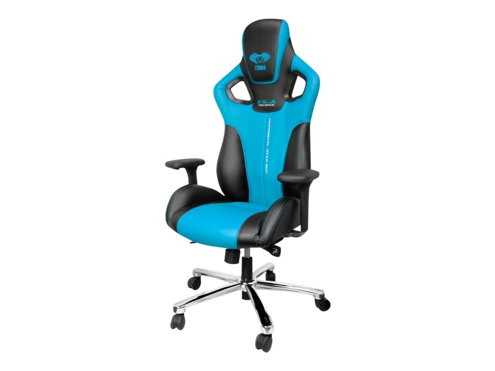 E-blue Cobra - Stol - armstöd - T-formad - polyuretanläder - blått