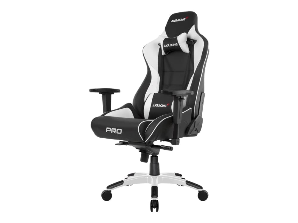 AKRACING Pro - Stol - armstöd - T-formad - svängtapp - metall, högdensitetsskum, PU-syntetläder - vit