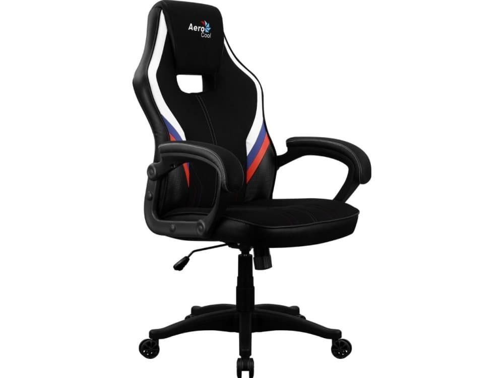 AeroCool AERO 2 Alpha - Stol - ergonomisk - armstöd - curved - lutning - svängtapp - polyuretan, tyg, högdensitetsskum, kolpolyvinylklorid (PVC) - ti