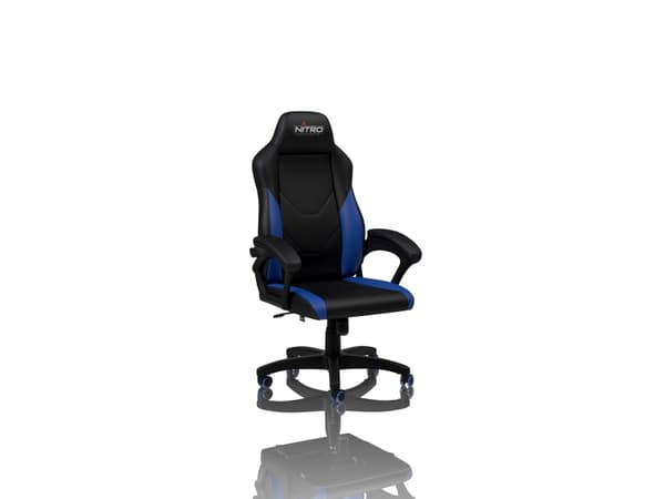 Nitro Concepts C100, PC-pelituoli, 120 kg, pehmustettu istuin, Pehmustettu selkänoja, PC, Musta/sininen