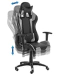 Pikkukuva 6 / 9: Työtuoli musta hopea keinonahka verhoiltu metalli pyörillä säädettävä kallistuva kääntyvä ergonominen moderni