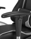 Pikkukuva 8 / 9: Työtuoli musta hopea keinonahka verhoiltu metalli pyörillä säädettävä kallistuva kääntyvä ergonominen moderni