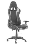 Pikkukuva 1 / 9: Työtuoli musta hopea keinonahka verhoiltu metalli pyörillä säädettävä kallistuva kääntyvä ergonominen moderni