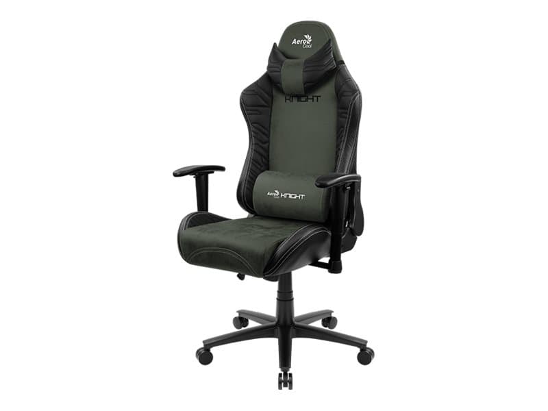 AeroCool KNIGHT - Stol - ergonomisk - fällbar - armstöd - svängtapp - mikrofiber, kolfiber, konstläder, mocka, högdensitetsskum, premiumtyg - jägargr
