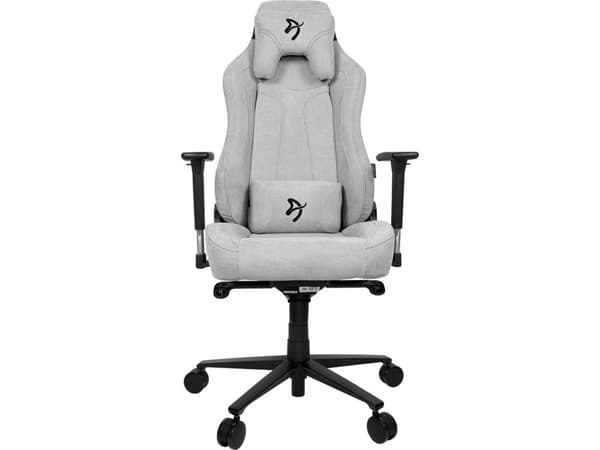 Arozzi Vernazza Soft Fabric - Stol - ergonomisk - armstöd - T-formad - lutning - svängtapp - metall, aluminium, tyg - svart, ljusgrå