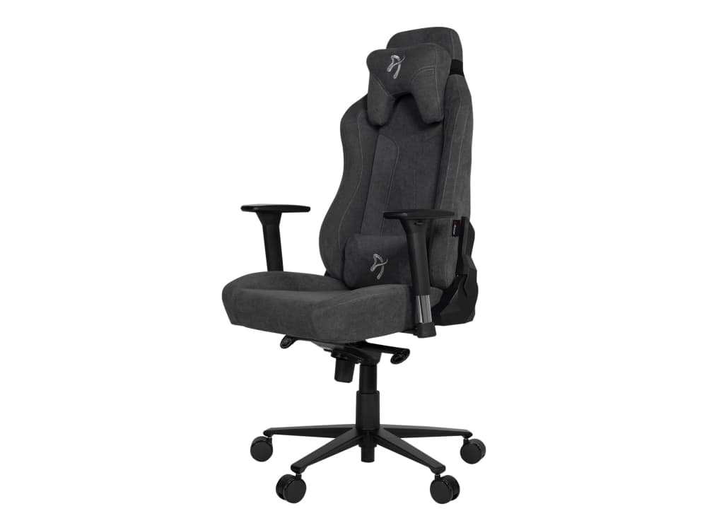 Arozzi Vernazza Soft Fabric - Stol - ergonomisk - armstöd - T-formad - vridbar - svängbar - metall, aluminium, textil - svart, mörkgrå