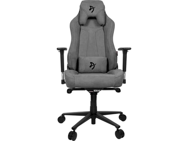 Arozzi Vernazza Soft Fabric - Stol - ergonomisk - armlener - T-formet - tipping - roterende - metall, aluminium, stoff - svart, aske
