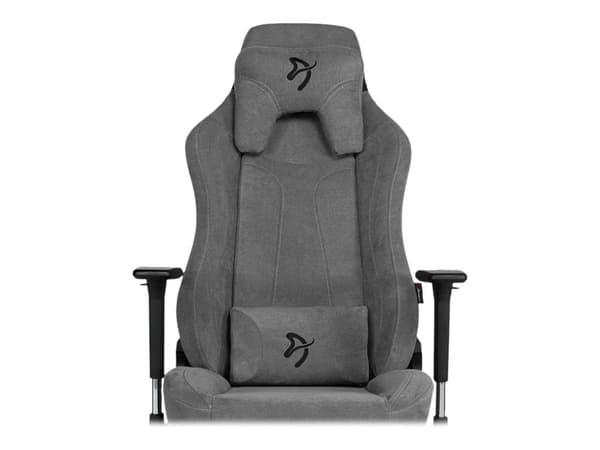 Arozzi Vernazza Soft Fabric - Stol - ergonomisk - armlener - T-formet - tipping - roterende - metall, aluminium, stoff - svart, aske