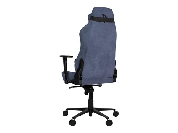 Arozzi Vernazza Soft Fabric - Stol - ergonomisk - armlener - T-formet - tipping - roterende - metall, aluminium, stoff - svart, blå