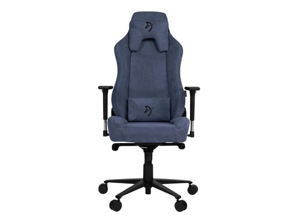 Arozzi Vernazza Soft Fabric - Stol - ergonomisk - armlener - T-formet - tipping - roterende - metall, aluminium, stoff - svart, blå
