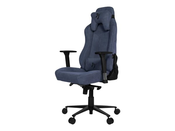 Arozzi Vernazza Soft Fabric - Stol - ergonomisk - armlener - T-formet - tipping - roterende - metall, aluminium, stoff - svart, blå