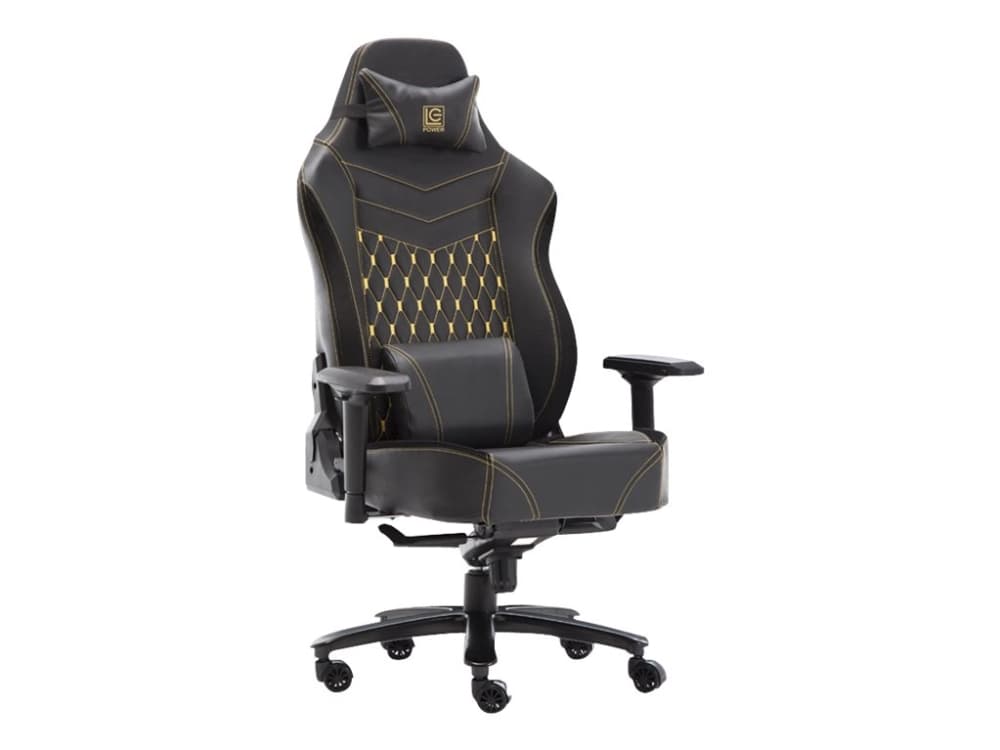 LC Power LC-GC-800BY - Stol - ergonomisk - armstöd - vridbar - svängbar - plast, metall, polyuretanläder, hårt skum - svart, gul