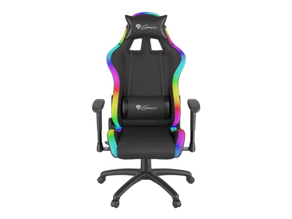 Genesis Trit 500 RGB - Stol - ergonomisk - liggestol - armlener - T-formet - tipping - roterende - stoff, PU-kunstlær - svart