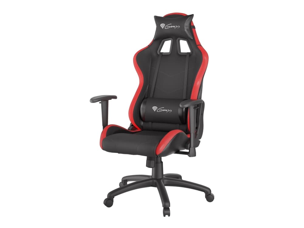 Genesis Trit 500 RGB - Stol - ergonomisk - fällbar - armstöd - T-formad - lutning - svängtapp - tyg, PU-syntetläder - svart