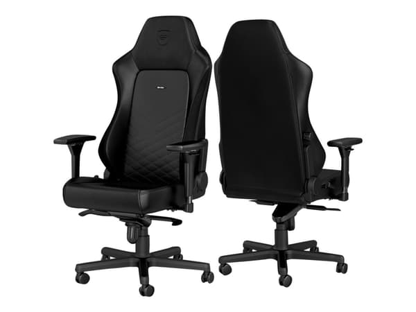 noblechairs HERO, pehmustettu istuin, Pehmustettu selkänoja, Musta, Musta, Tekonahka, Vaahto, Tekonahka, Vaahto