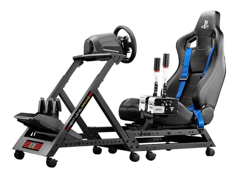 Next Level Racing GTtrack PS, Racingstativ, 150 kg, 120 cm, 210 cm, Svart, Blå, Metall, Gummi