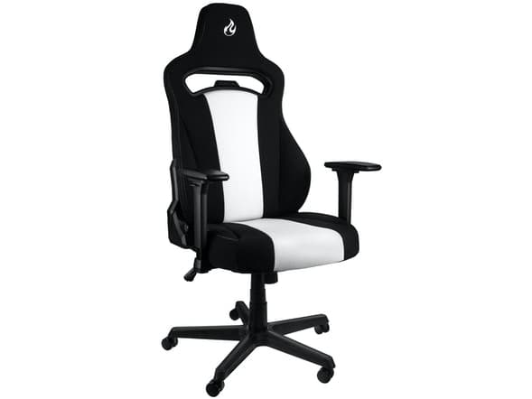 Nitro Concepts E250, Polstret sete, Polstret ryggstøtte, Sort, Hvit, Sort, Hvit, Stoff, Skum, Stoff, Skum