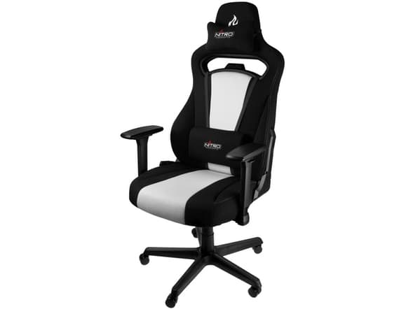 Nitro Concepts E250, Polstret sete, Polstret ryggstøtte, Sort, Hvit, Sort, Hvit, Stoff, Skum, Stoff, Skum