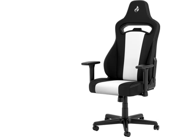 Nitro Concepts E250, Polstret sete, Polstret ryggstøtte, Sort, Hvit, Sort, Hvit, Stoff, Skum, Stoff, Skum