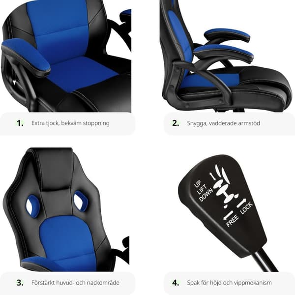 Gamingstol Tyson - svart/blå