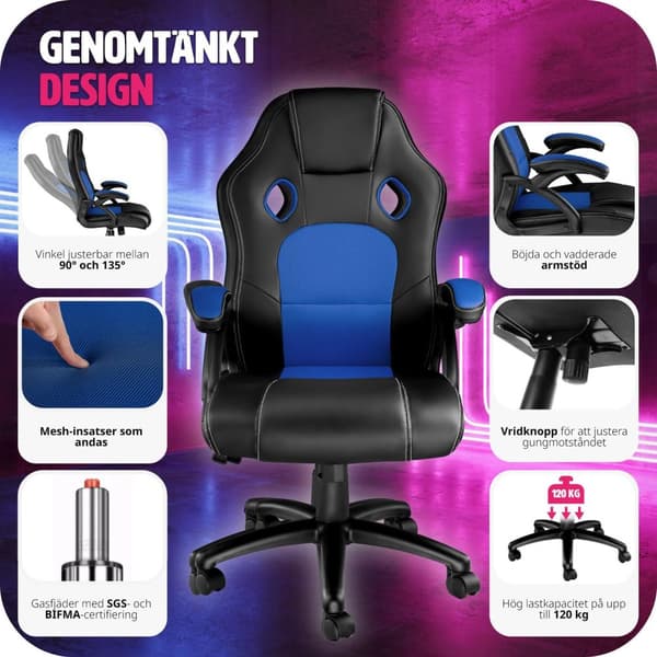 Gamingstol Tyson - svart/blå