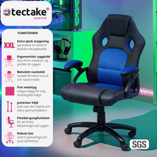 Gamingstol Tyson - svart/blå