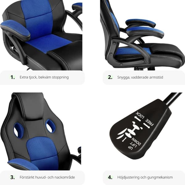 Gamingstol Mike - svart/blå