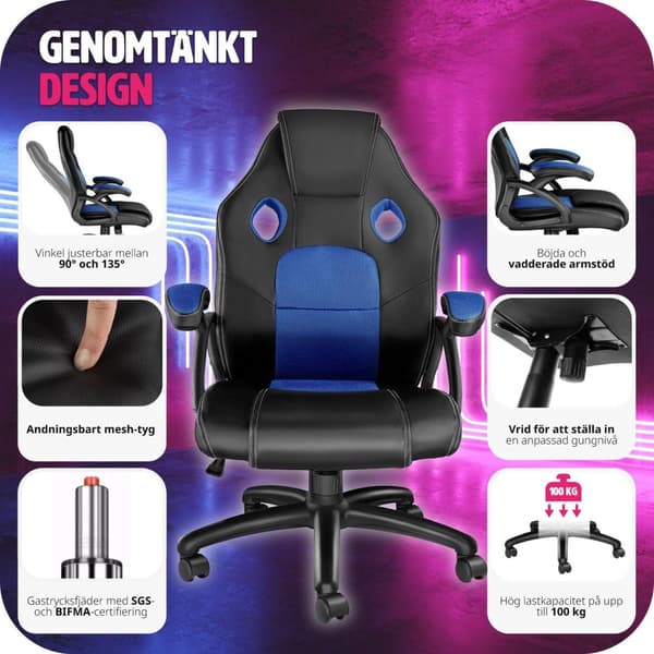 Gamingstol Mike - svart/blå
