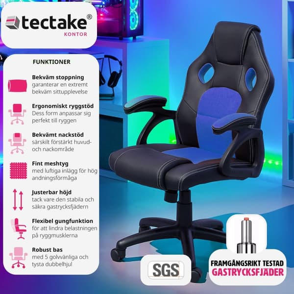 Gamingstol Mike - svart/blå