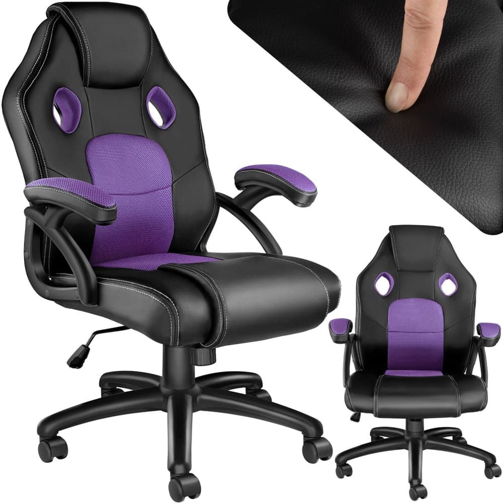 Gamer stol Mike - sort/lilla