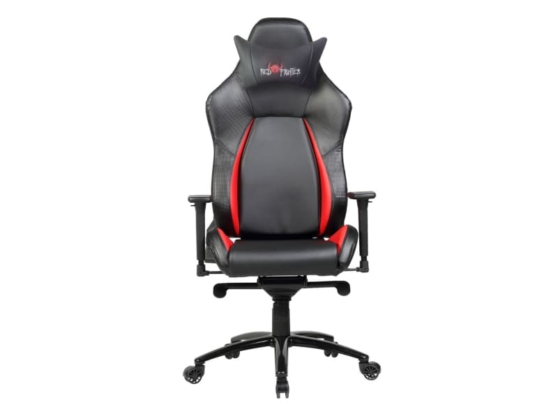 Red fighter C2, Universal spelstol, 150 kg, Stoppad sits, Stoppat ryggstöd, Svart, Röd, PVC, Polyvinylklorid (PVC)