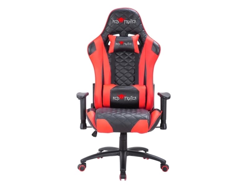 Red fighter C1, PC-spelsstol, 150 kg, Hård sits, Universal, Svart, Svart