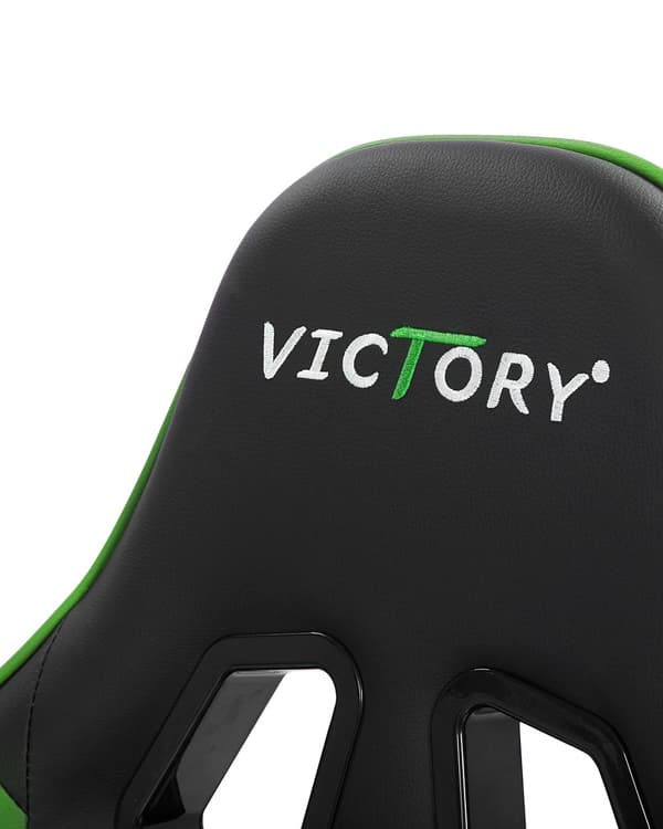 Gamingstol Svart Grön Konstläder Justerbara Armstöd och Höjd Fotstöd Modern design
