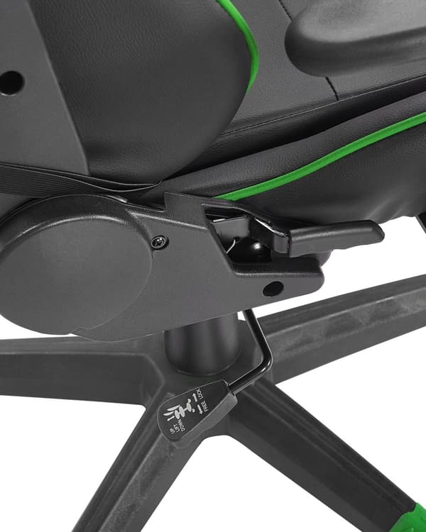 Gamingstol Svart Grön Konstläder Justerbara Armstöd och Höjd Fotstöd Modern design