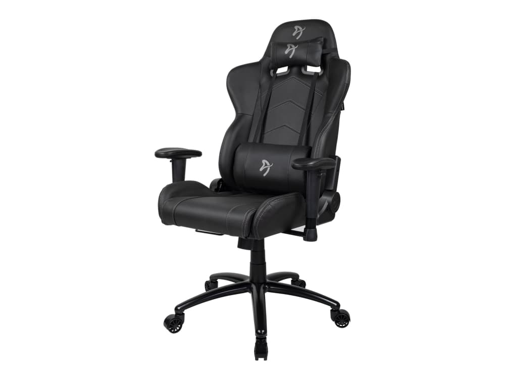 Arozzi Inizio PU - Stol - ergonomisk - armstöd - T-formad - vridbar - svängbar - skum, polyuretanläder - grå, svart