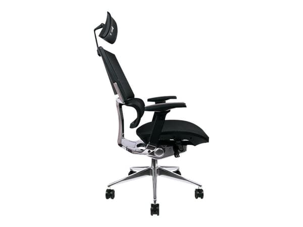 Thermaltake CyberChair E500, Verkkoistuin, Verkotettu selkänoja, Musta, Musta, Alumiini, Musta, Hopea