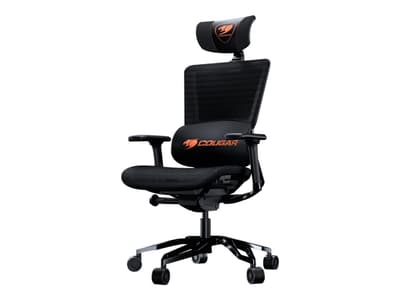 COUGAR Argo - Stol - ergonomisk - armlener - T-formet - tipping - roterende - PVC-lær, maske - svart