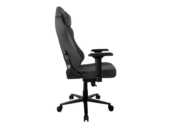Arozzi Primo - Stol - ergonomisk - liggestol - armlener - tipping - roterende - aluminium, vevet tøy, metallramme - grå, svart/grå