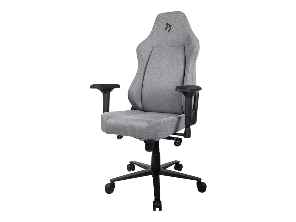 Arozzi Primo - Stol - ergonomisk - fåtölj - armstöd - vridbar - svängbar - aluminium, vävt material, metallram - grå