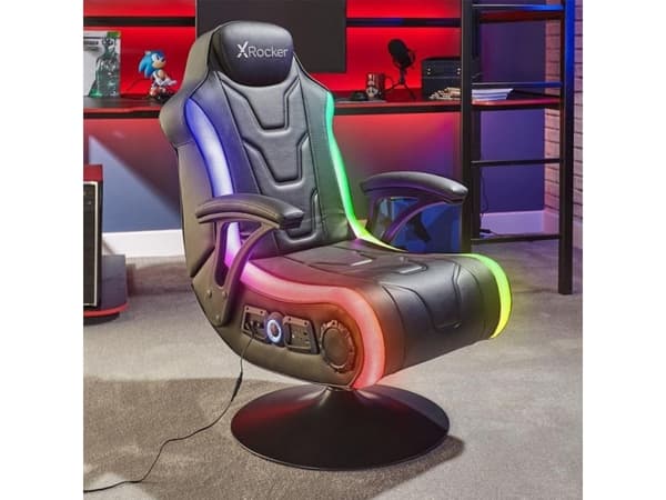 X Rocker MONSOON 4.1 gamingstol med LED-belysning, trådløst lydsystem ...