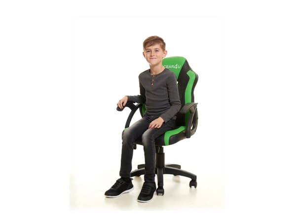 Gear4U Junior Hero - Stol - armstöd - lutning - svängtapp - svart, grön